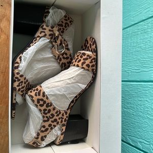 Bar III, Birdie City block heeled sandal in leopard size 6.5